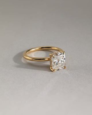 2.0 CT Elongated Cushion Hidden Halo Moissanite Engagement Ring