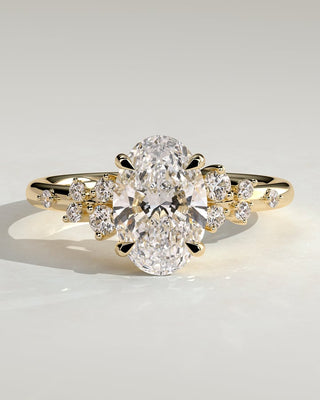2.0 CT Oval Cluster Moissanite Engagement Ring