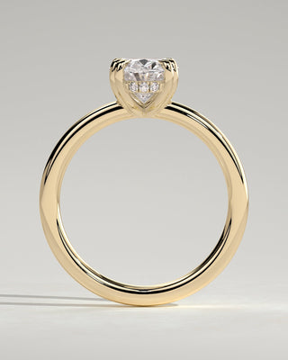 2.0 CT Oval Hidden Halo Moissanite Engagement Ring