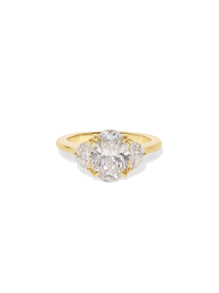 2 CT Round Three Stones Lab Grown Diamond Engagement Ring