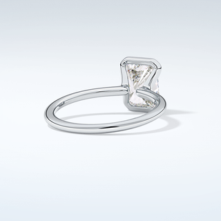 2.0 CT Radiant Cut Half Bezel Moissanite Engagement Ring 15