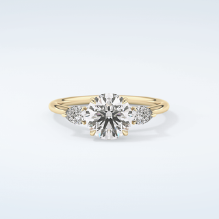 1.5 CT Round Cut Three Stone Moissanite Engagement Ring 1