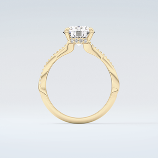 2.0 CT Round Cut Hidden Halo Twisted Pave Moissanite Engagement Ring 2