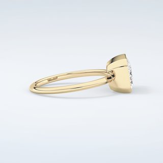 1.5 CT East West Emerald Cut Bezel Style Moissanite Engagement Ring 4