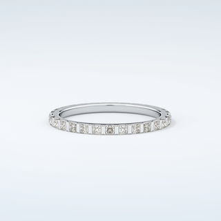 0.54 TCW Princess Shaped Moissanite Wedding Band 13