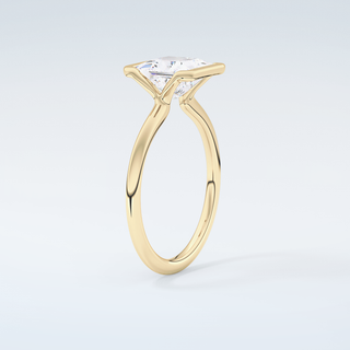 2.0 CT Princess Cut Half Bezel Moissanite Engagement Ring 6