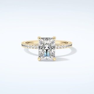 2.0 CT Radiant Cut Pave Moissanite Engagement Ring 1