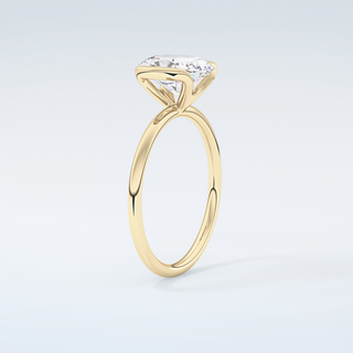 2.0 CT Oval Cut Half Bezel Solitaire Moissanite Engagement Ring 6