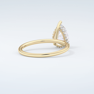 2.0 CT Pear Cut Hidden Halo Moissanite Engagement Ring 3