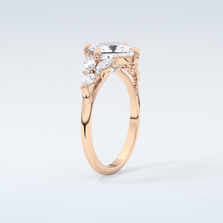 2.0 CT Princess Cut Cluster Style Moissanite Engagement Ring 12