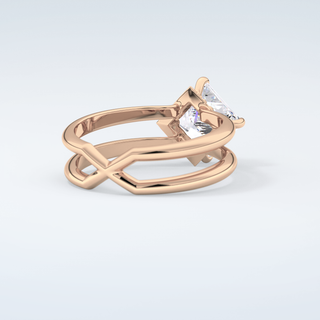 2.0 CT Princess Cut Double Shank Style Moissanite Engagement Ring 9