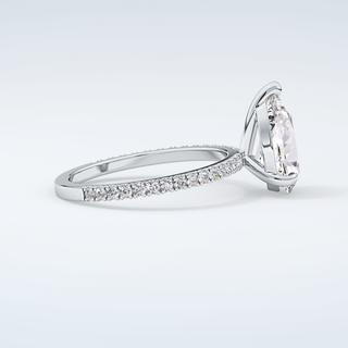 2.0 CT Pear Cut Pave Moissanite Engagement Ring 16