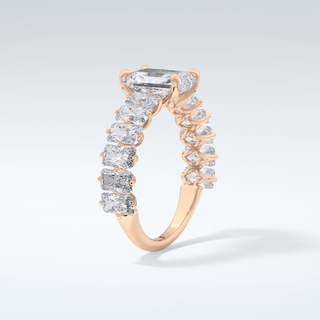 2.0 CT Radiant Cut Pave Moissanite Engagement Ring 12