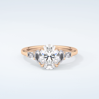 2.0 CT Oval Cut Cluster Style Moissanite Engagement Ring 7