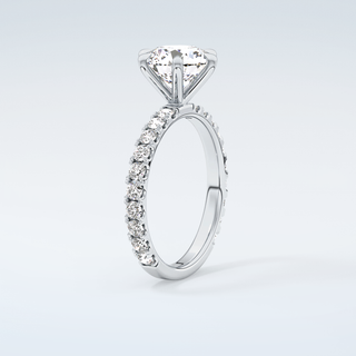 2.0 CT Round Cut Pave Moissanite Engagement Ring 18
