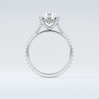 2.0 CT Round Cut Pave Hidden Halo Moissanite Engagement Ring 14