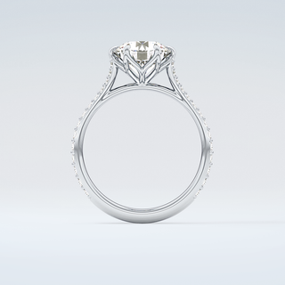 2.0 CT Round Cut Pave Style Moissanite Engagement Ring 14