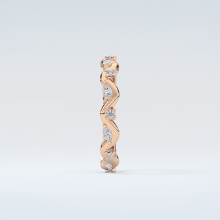 0.56 TCW Round & Marquise Shaped Moissanite Wedding Band 11