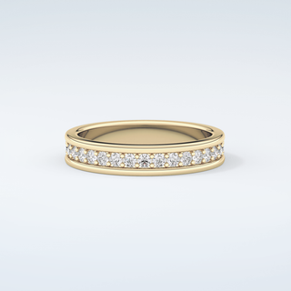 0.7 TCW Round Shaped Moissanite Wedding Band 4