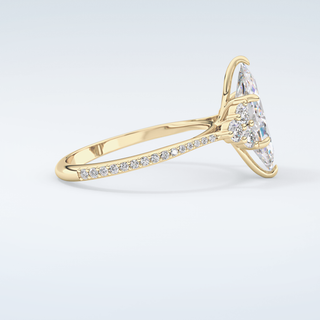 1.5  CT Marquise Cut Cluster & Pave Moissanite Engagement Ring 4