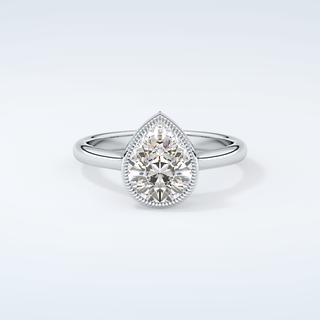 1.5 CT Pear Cut Bezel Style Moissanite Engagement Ring 13