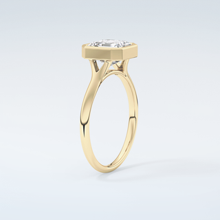 1.25 CT Asscher Cut Solitaire Bezel Moissanite Engagement Ring 6