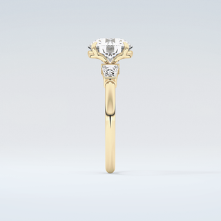 2.0 CT Round Cut Three Stone Moissanite Engagement Ring 5