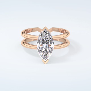 2.0 CT Marquise Cut Double Shank Style Moissanite Engagement Ring 7