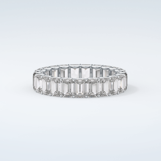 4.6 TCW Emerald Shaped Moissanite Wedding Band 16