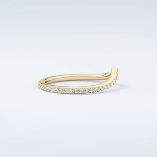 0.74 TCW Round Cut V Shaped Moissanite Wedding Band 4