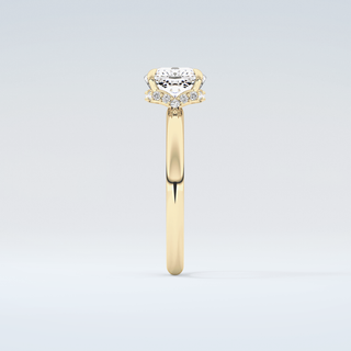 2.0 CT Cushion Cut Hidden Halo Moissanite Engagement Ring 5