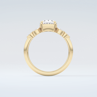 1.25 CT  Oval Cut Cluster Style Moissanite Engagement Ring 2