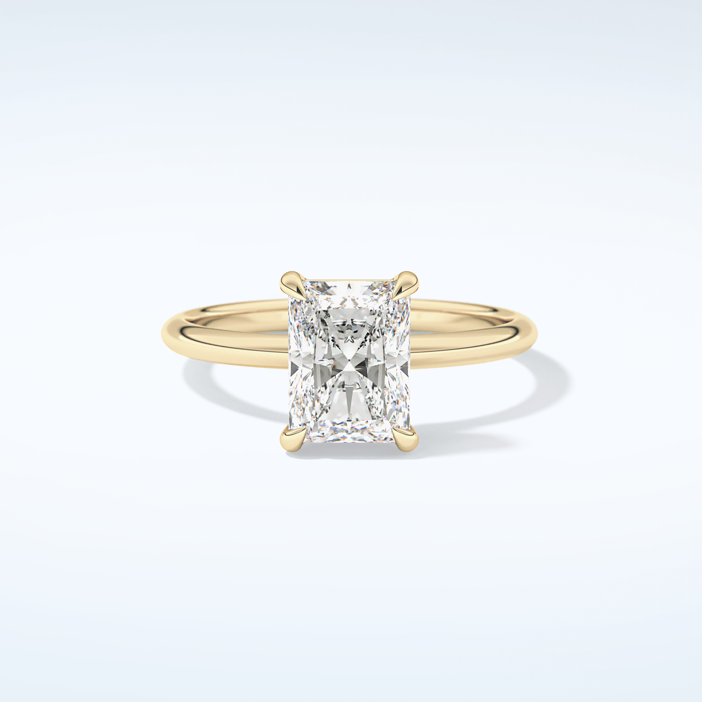 2.0 CT  Radiant Cut Solitaire Moissanite Engagement Ring