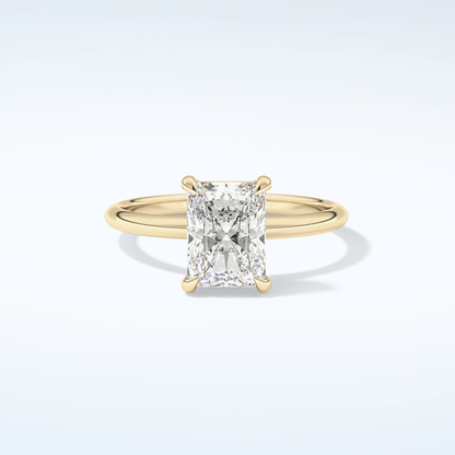 2.0 CT  Radiant Cut Solitaire Moissanite Engagement Ring