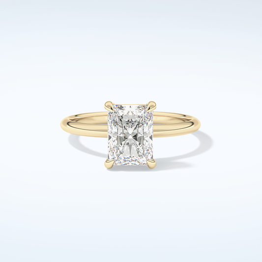 2.0 CT  Radiant Cut Solitaire Moissanite Engagement Ring