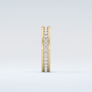 0.7 TCW Round Shaped Moissanite Wedding Band 5