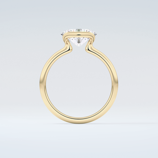 2.0 CT East West Oval Cut Half Bezel Moissanite Engagement Ring 2