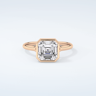 1.25 CT Asscher Cut Solitaire Bezel Moissanite Engagement Ring 7