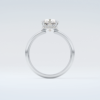 2.0 CT Cushion Cut Hidden Halo Moissanite Engagement Ring 14