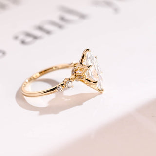 Stunning 1.0 - 2.0 CT Marquise Moissanite Engagement Ring with Hidden Halo Design 7