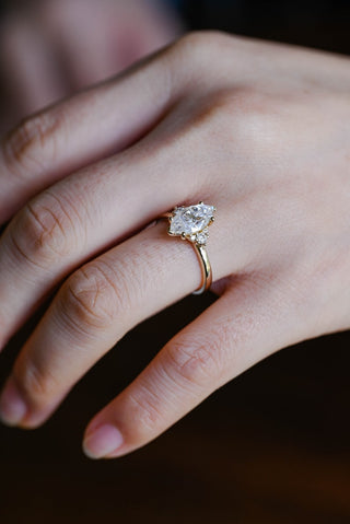 Stunning 1.0 - 2.0 CT Marquise Moissanite Engagement Ring with Cluster Design 2