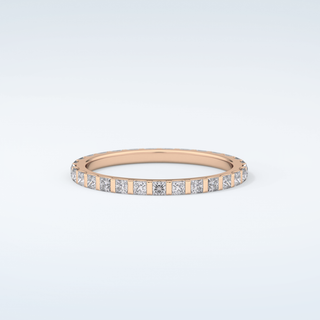 0.54 TCW Princess Shaped Moissanite Wedding Band 7