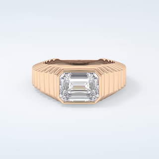 1.5 CT Emerald Cut Solitaire Bezel Moissanite Engagement Ring 7