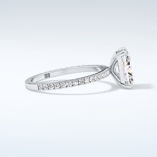 2.0 CT Radiant Cut Pave Moissanite Engagement Ring 16