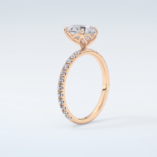 1.5 CT Pear Cut Pave Moissanite Engagement Ring 12