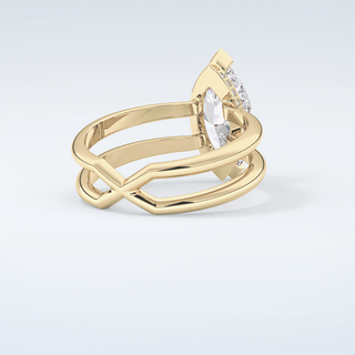 2.0 CT Marquise Cut Double Shank Style Moissanite Engagement Ring 3