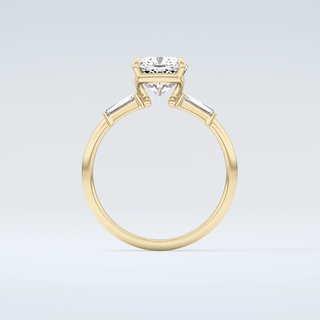 2.0 CT Cushion Cut Three Stone Moissanite Engagement Ring 2