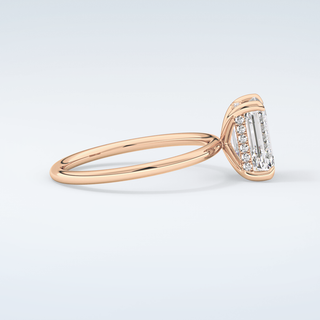 2.0 CT Emerald Cut Hidden Halo Moissanite Engagement Ring 10