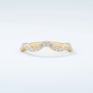 0.58 TCW Round Shaped Moissanite Wedding Band 1