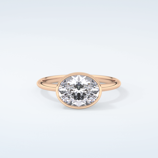 1.25 CT East West Oval Cut Bezel Style Moissanite Engagement Ring 7